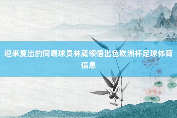 迎来复出的同曦球员林葳领悟出色欧洲杯足球体育信息