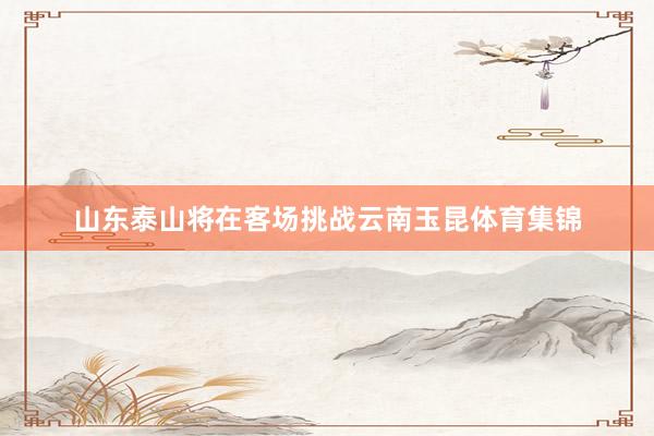 山东泰山将在客场挑战云南玉昆体育集锦