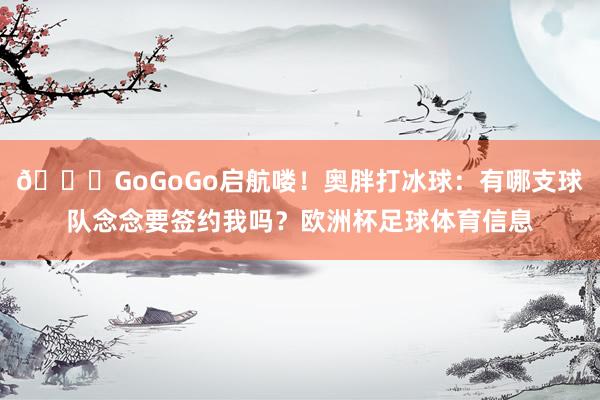 🏒GoGoGo启航喽！奥胖打冰球：有哪支球队念念要签约我吗？欧洲杯足球体育信息