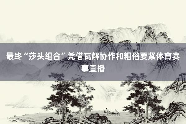 最终“莎头组合”凭借瓦解协作和粗俗要紧体育赛事直播
