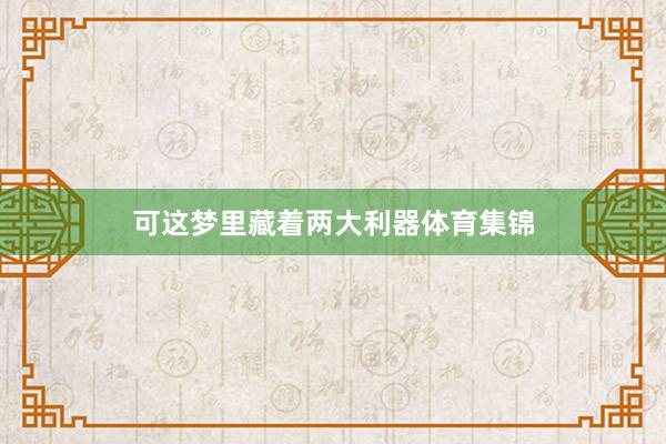 可这梦里藏着两大利器体育集锦