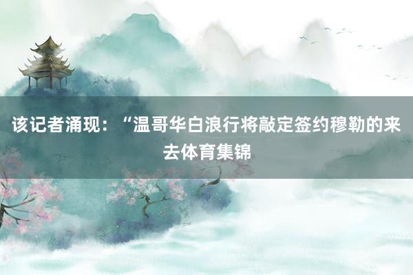 该记者涌现：“温哥华白浪行将敲定签约穆勒的来去体育集锦