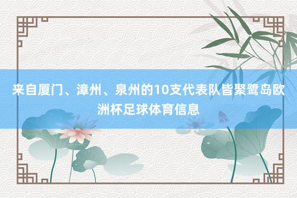 来自厦门、漳州、泉州的10支代表队皆聚鹭岛欧洲杯足球体育信息