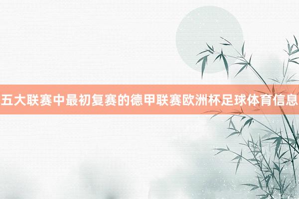 五大联赛中最初复赛的德甲联赛欧洲杯足球体育信息