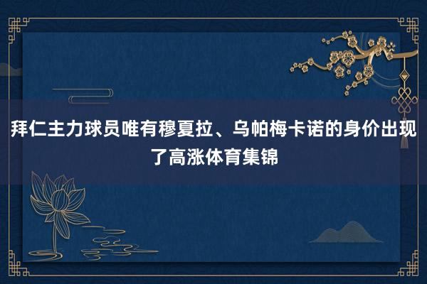 拜仁主力球员唯有穆夏拉、乌帕梅卡诺的身价出现了高涨体育集锦