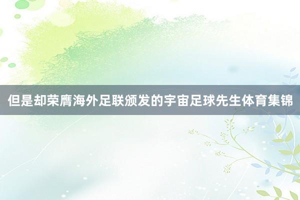 但是却荣膺海外足联颁发的宇宙足球先生体育集锦