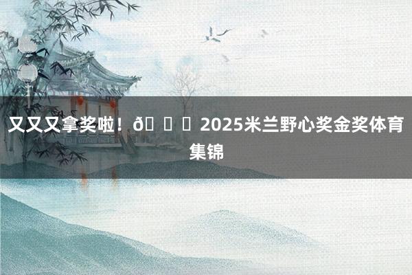 又又又拿奖啦！🏆2025米兰野心奖金奖体育集锦
